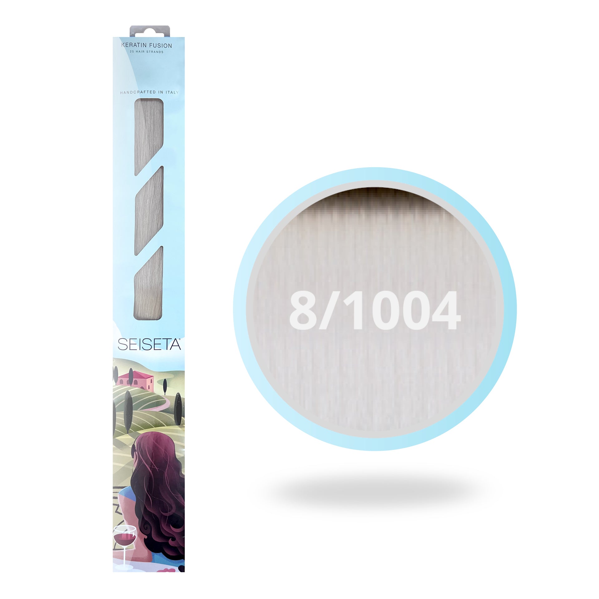 SEISETA - KERATIN FUSION ROOTED 8/1004 - NATUURLIJK DONKERBLOND/ULTRALICHT PLATINABLOND